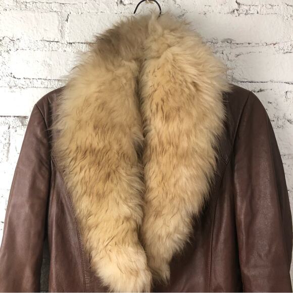 Vintage 70’s Penny Lane Leather & Fur Jacket - Picture 2 of 9